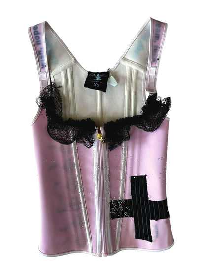 Bittersweetheart Pink Latex Corset - XXXS