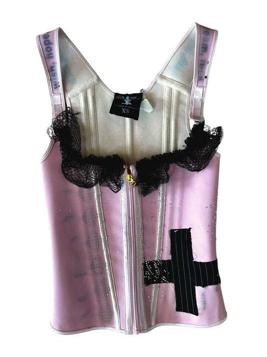 Bittersweetheart Pink Latex Corset - XXXS