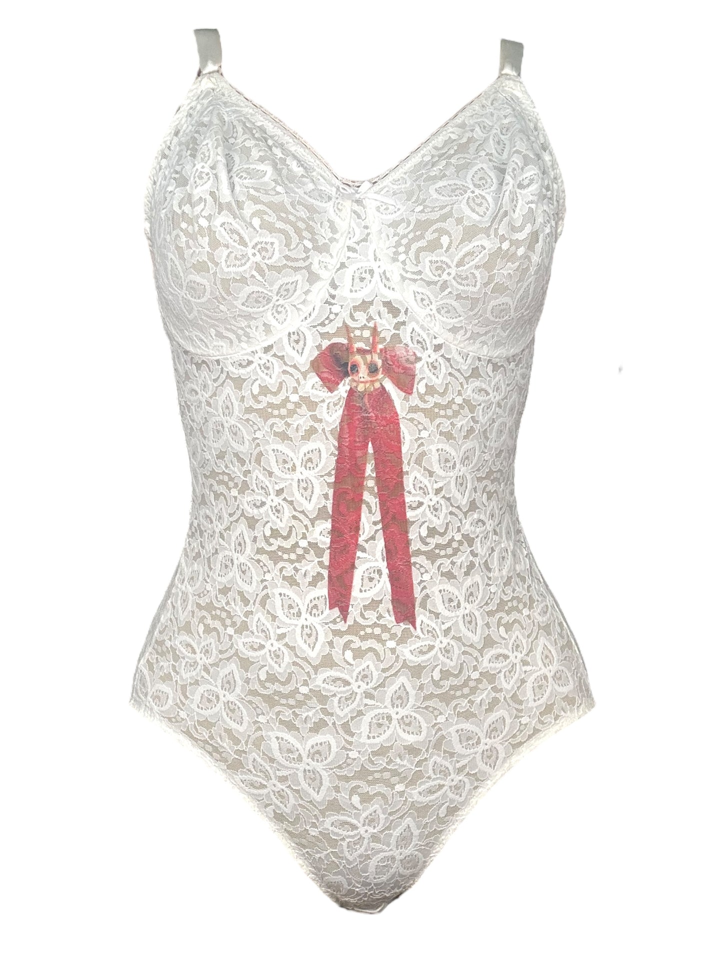 Doll's Oath White Lace Bodysuit - L