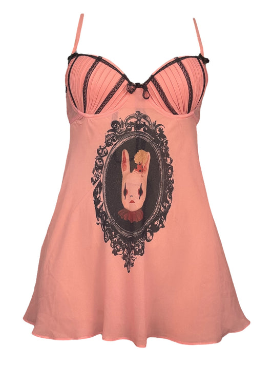 Orlando's Sullen Portrait Salmon Babydoll Mini Dress - M/L