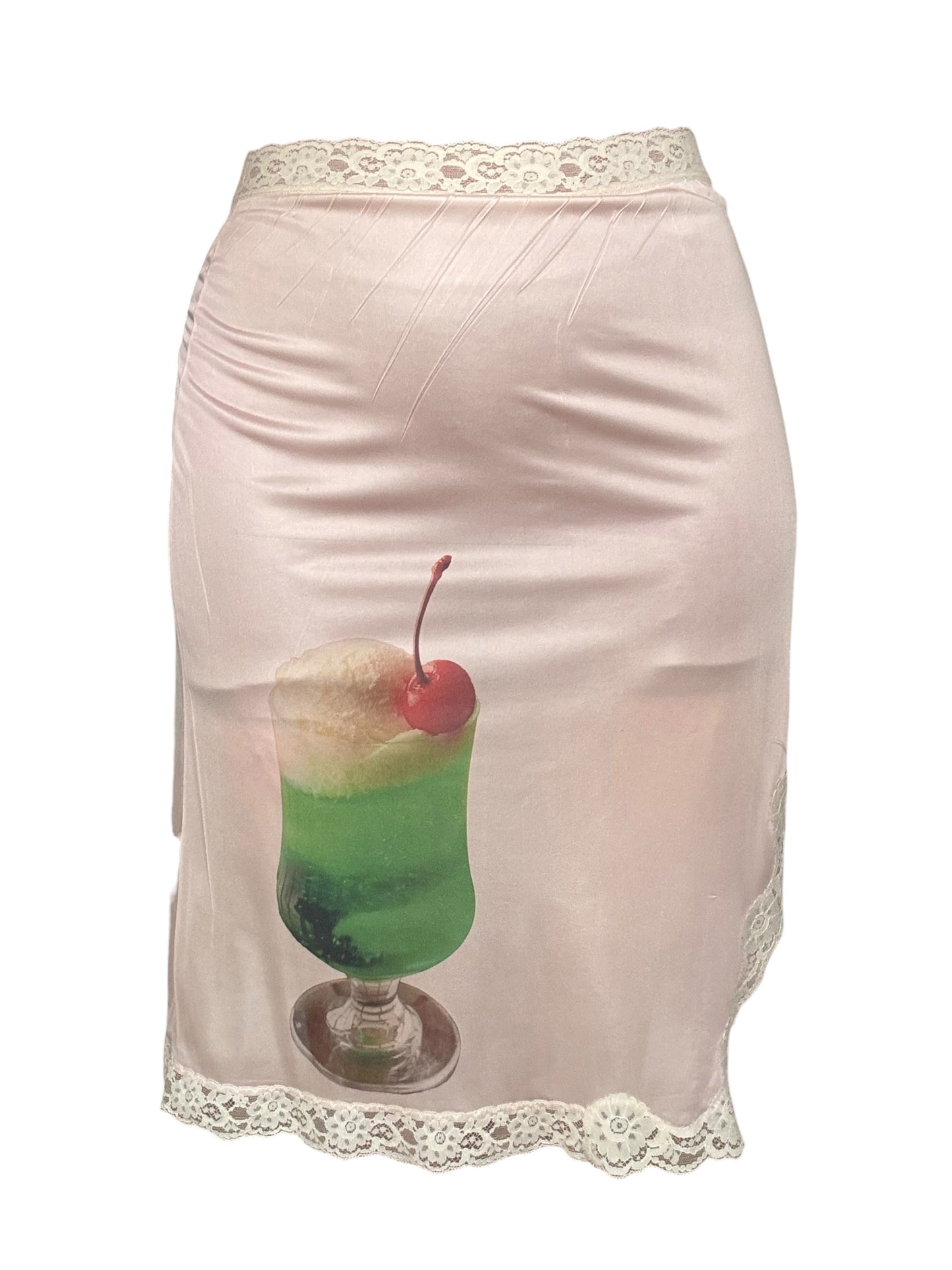 Melon Soda Pink Slip Skirt - XL