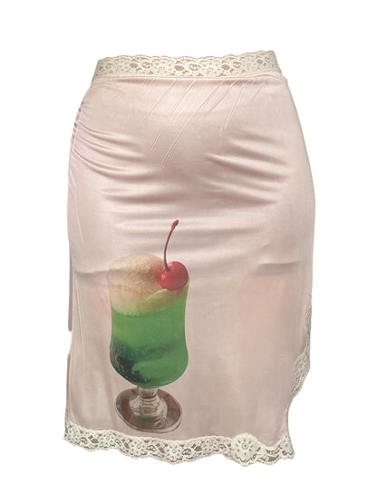Melon Soda Pink Slip Skirt - XL