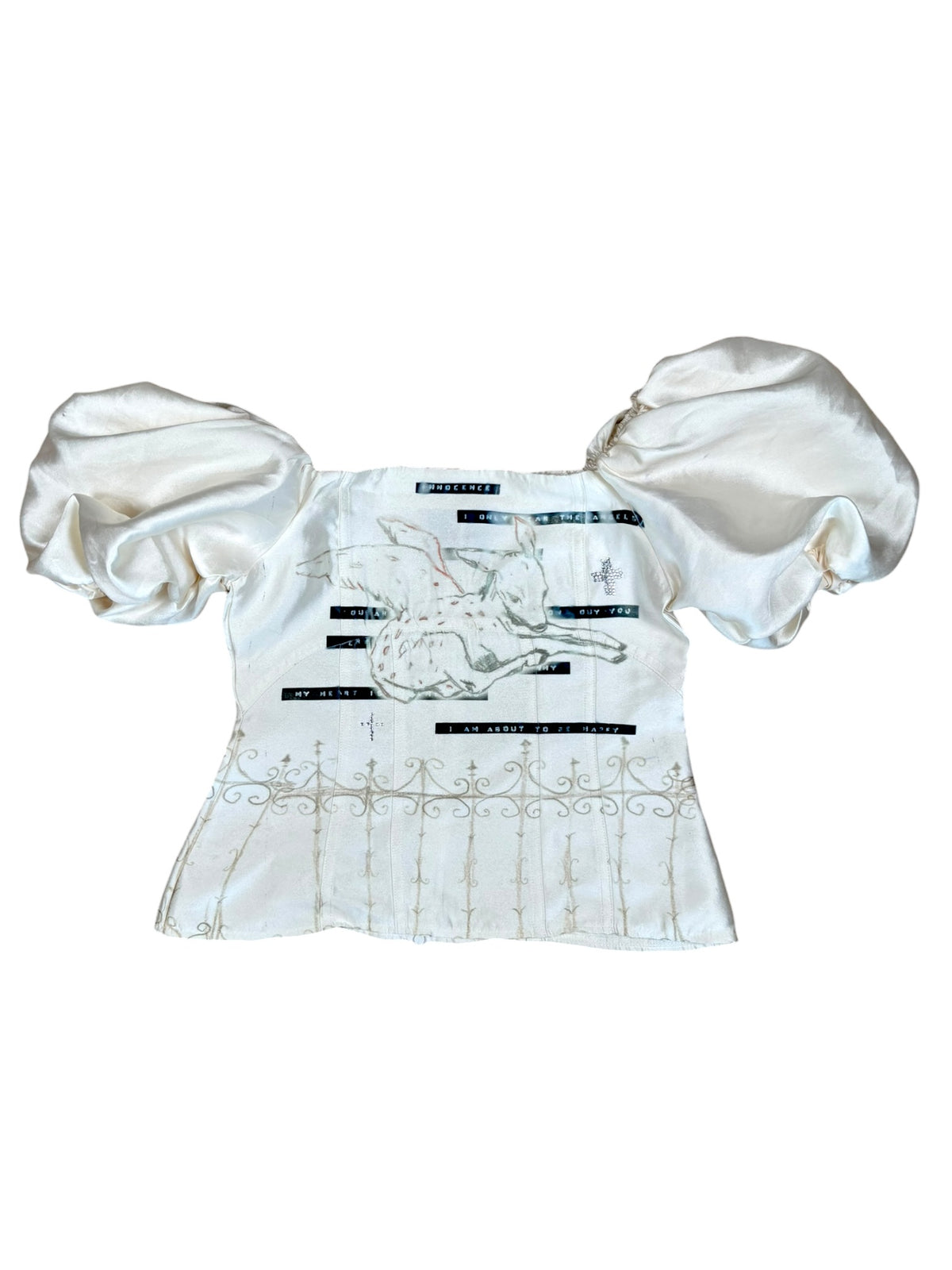 Innocence Ivory Puff Sleeve Blouse - XXS/XS