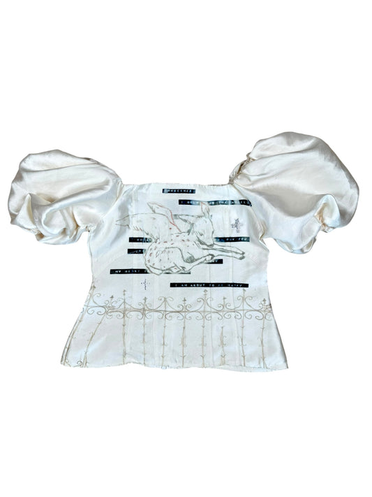 Innocence Ivory Puff Sleeve Blouse - XXS/XS