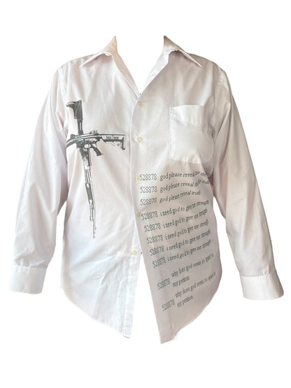 To Pray is to Beg White Button Up - 1X/2X