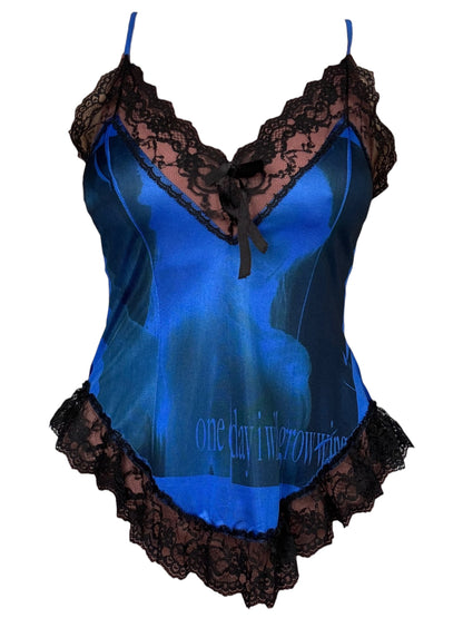 One Day I Will Grow Wings Blue Lace Tank - M/L