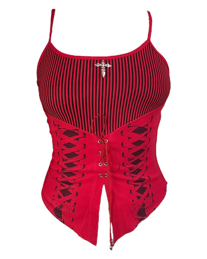Cordelia Red Corset Tank - M