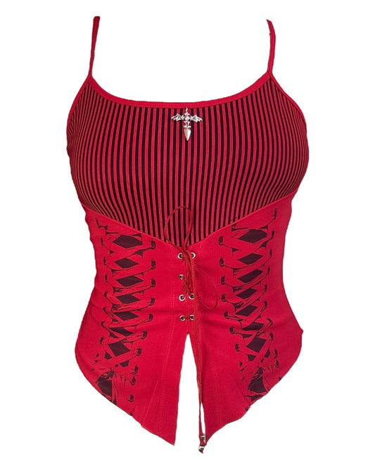 Cordelia Red Corset Tank - M