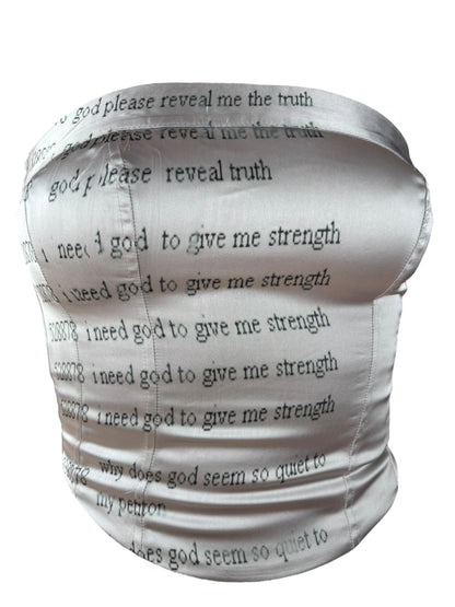 Please God Grey Corset Top - XS