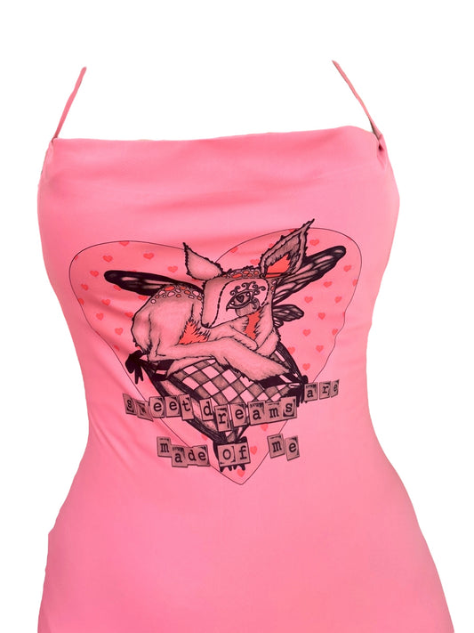 Sweet Dreams Are Made of Me Pink Satin Dress - S