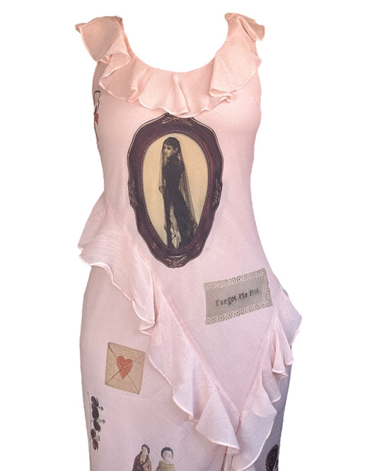 Forget Me Not Pink Ruffle Formal Dress - M/L