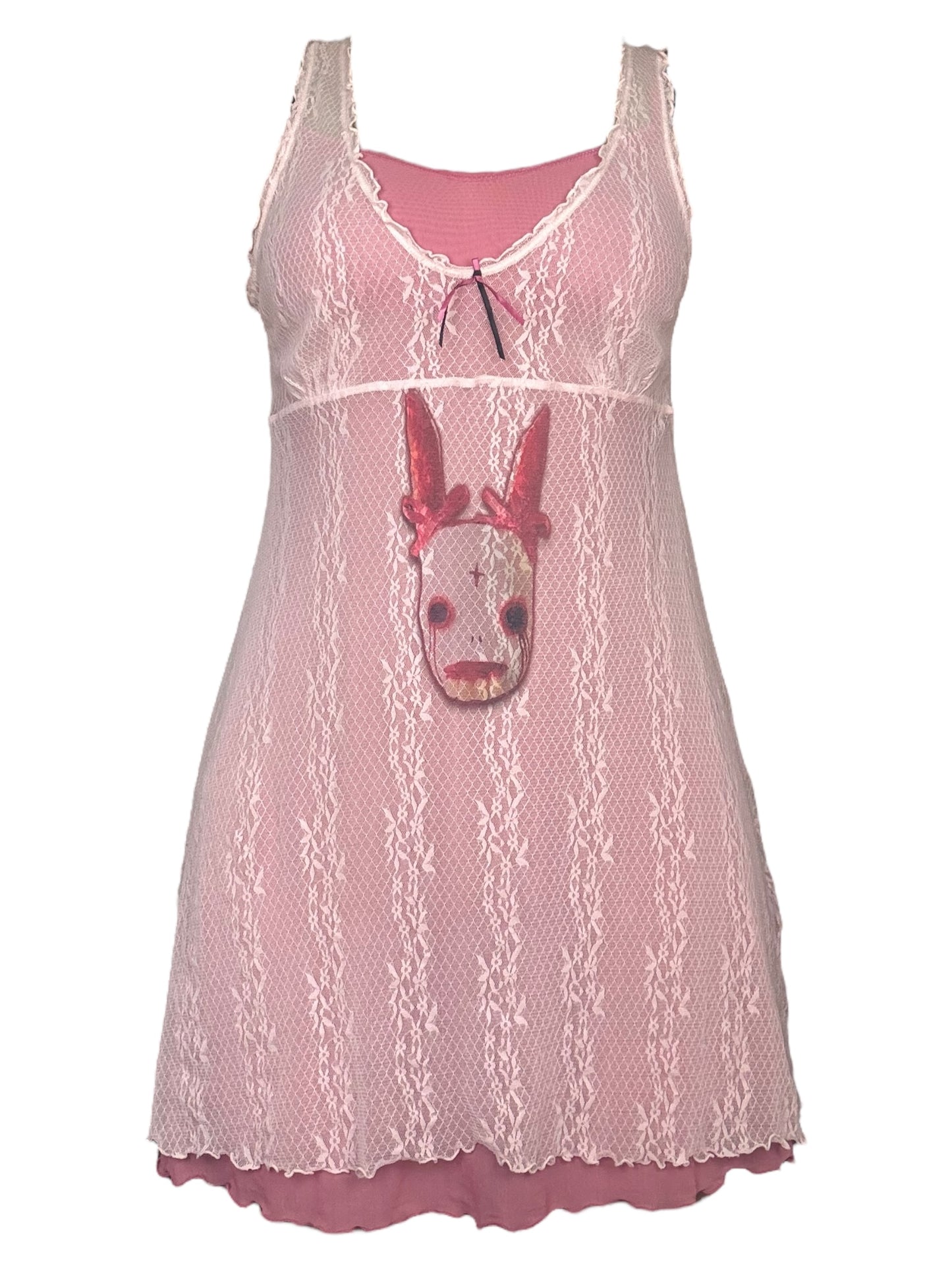 Bloodstained Worship Pink Lace Dress - M/L