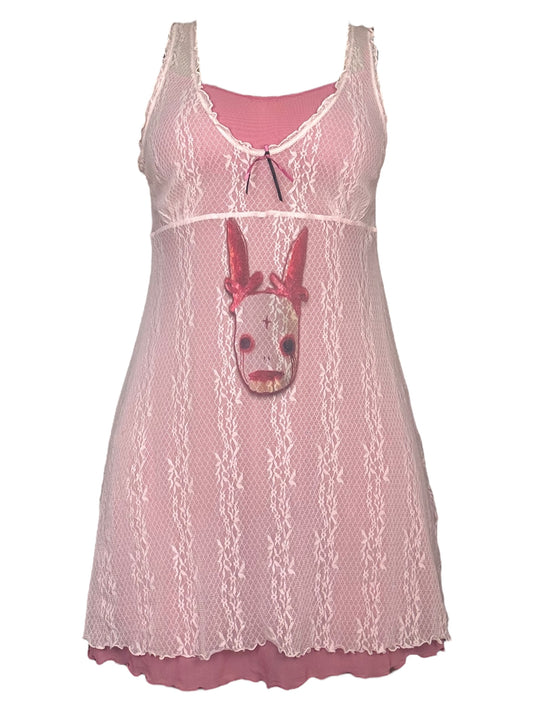 Bloodstained Worship Pink Lace Dress - M/L