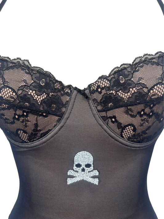 Lace and Crossbones Bustier - XS/S