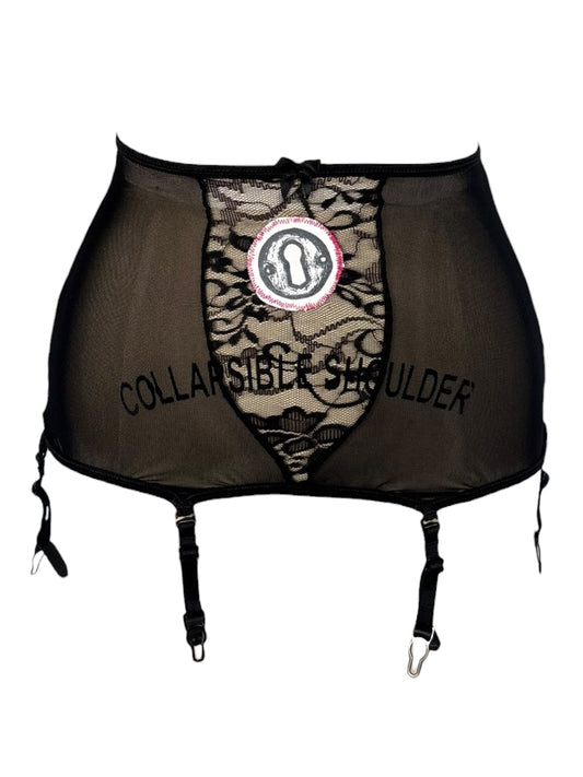 Keyhole Black Garter Skirt - XSS