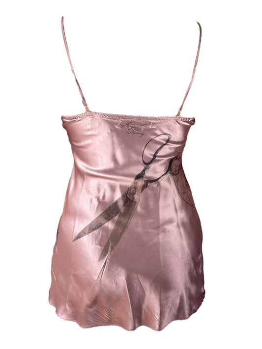 Scissorhand Communion Mauve Slip Mini Dress - M