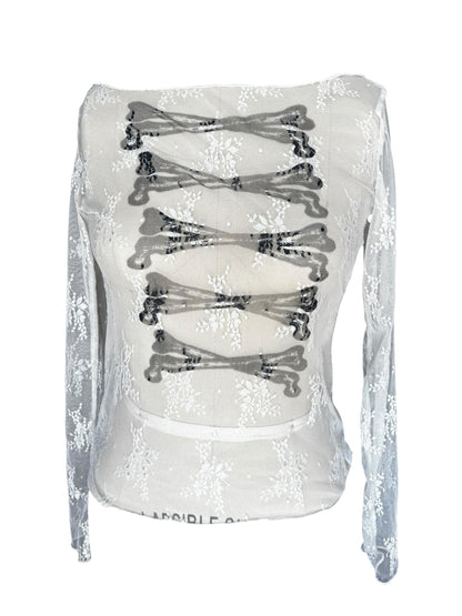 Angel's March White Lace Longsleeve - L/XL
