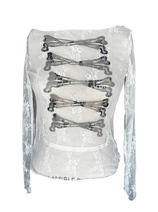 Angel's March White Lace Longsleeve - L/XL