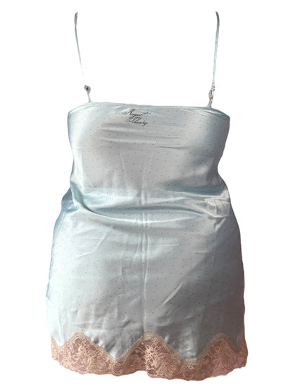 Sacred Heart Blue Polka Dot Slip Dress - L