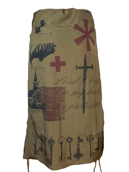 Alice's Fall Green Parachute Skirt - S/M