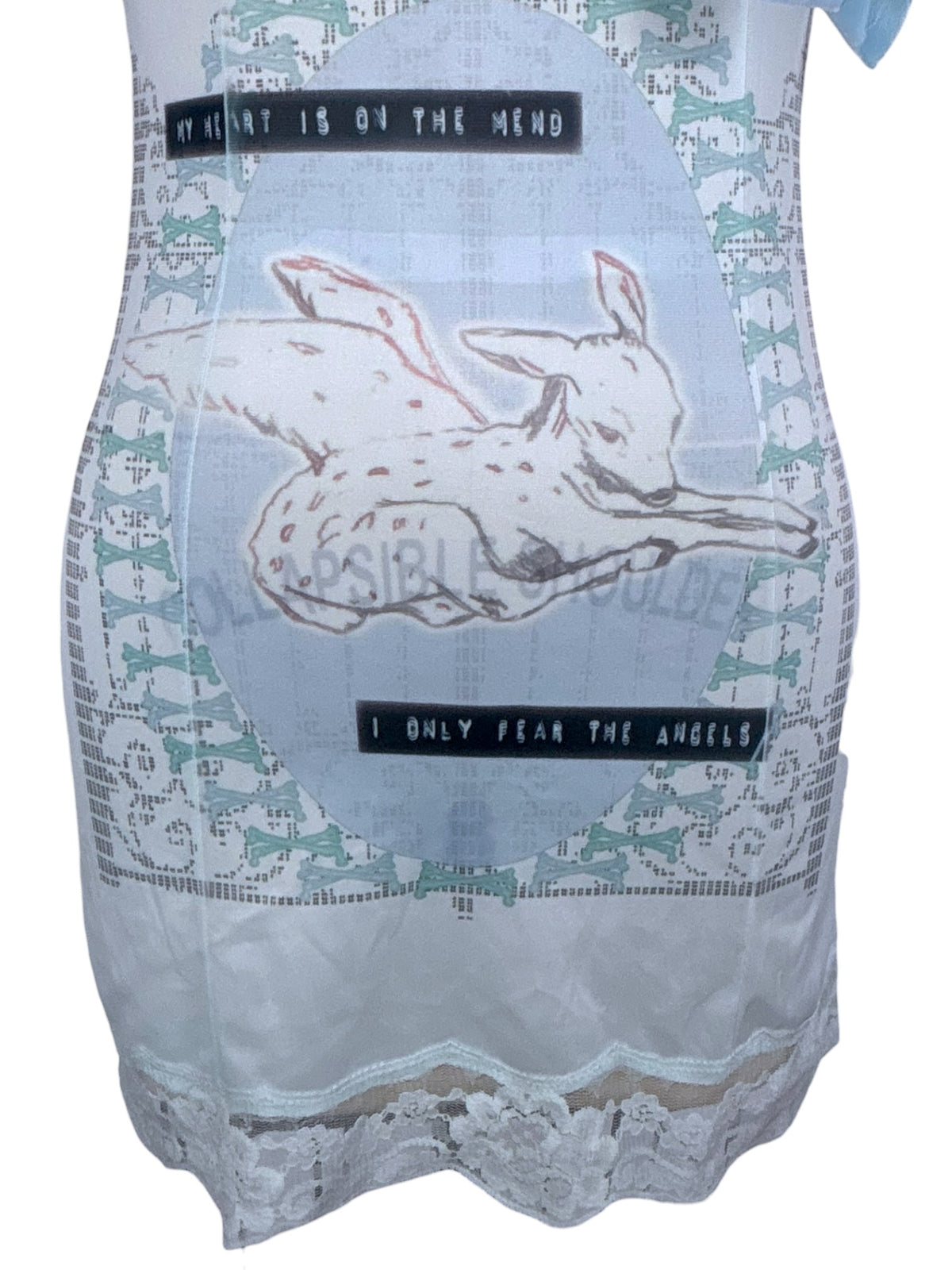 Graveyard Throne Blue Vintage Slip Dress - S