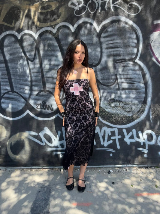 Bandaid Over the Bullethole Lace Dress - S