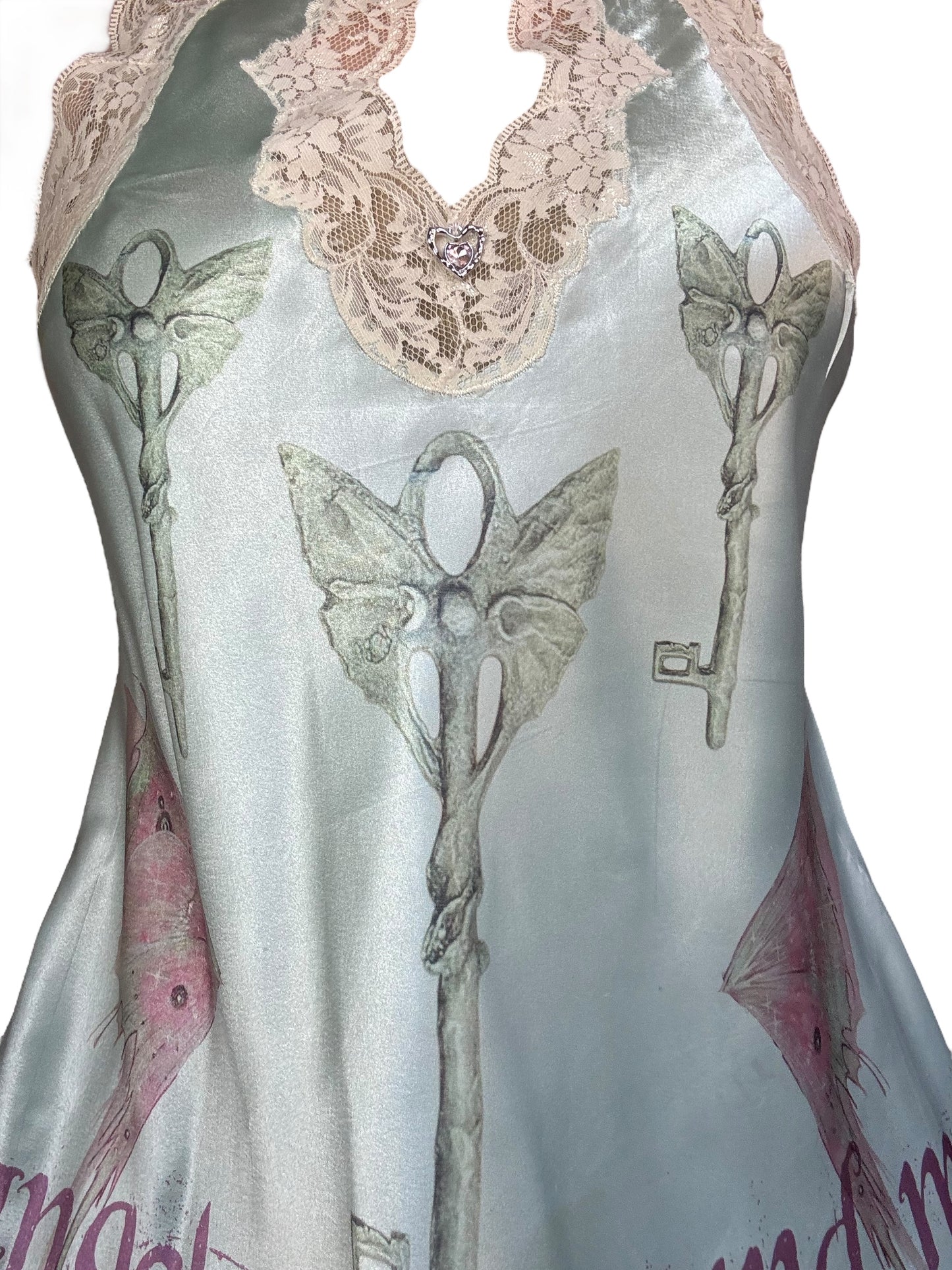 Fairies All Around Me Lacy Aqua Mini Dress - L