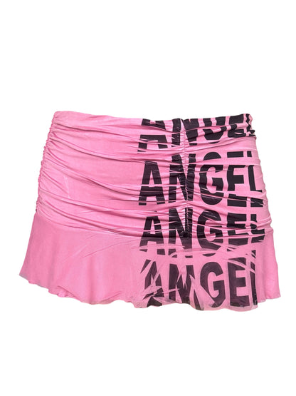 Ruched Angel Pink Mini Skirt - 1X/2X