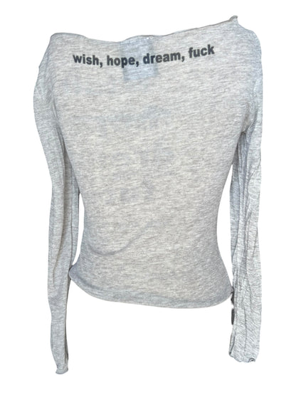 Wish, Hope, Dream, Fuck Grey Longsleeve - M