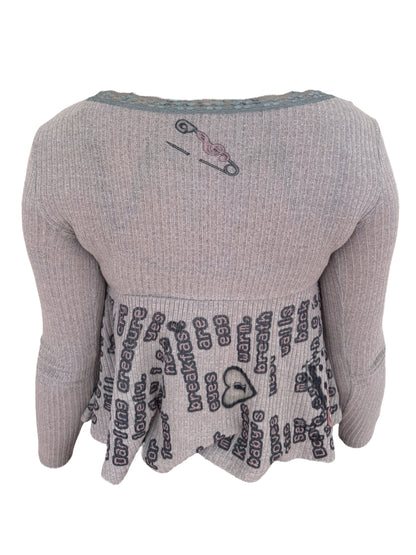 Darling Creature Grey Babydoll Blouse - S
