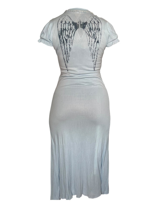 One Day I will Grow Wings Blue Nightgown - L