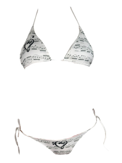 Music=Life White Thong Bikini - S