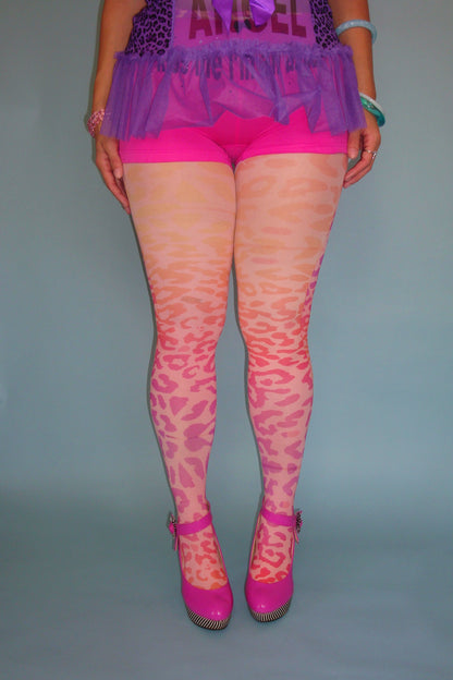 Sunset Sorbet Leopard Tights