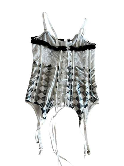 Alice's Game White Garter Corset - XS