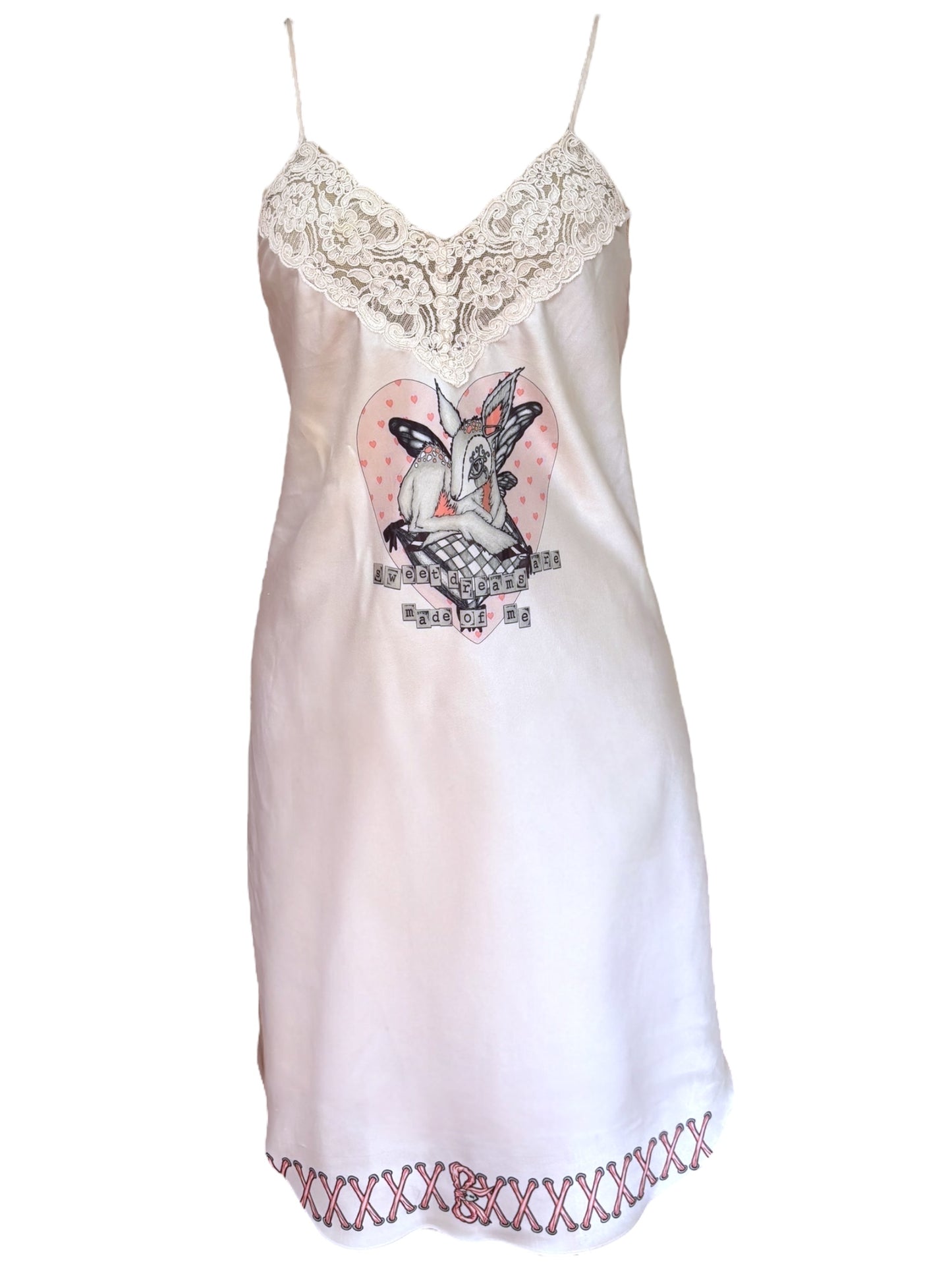 Sweet Dreams, Fawn White Slip Dress - XL