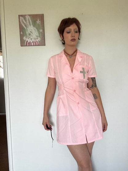 Crucified Pink Nurse Dress - M