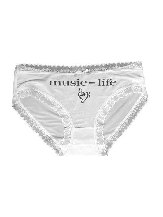Music=Life White Undies