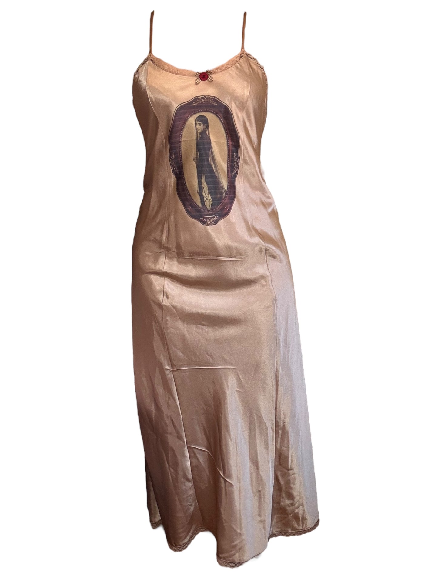 Ghostly Longing Champagne Slip Dress - L/XL