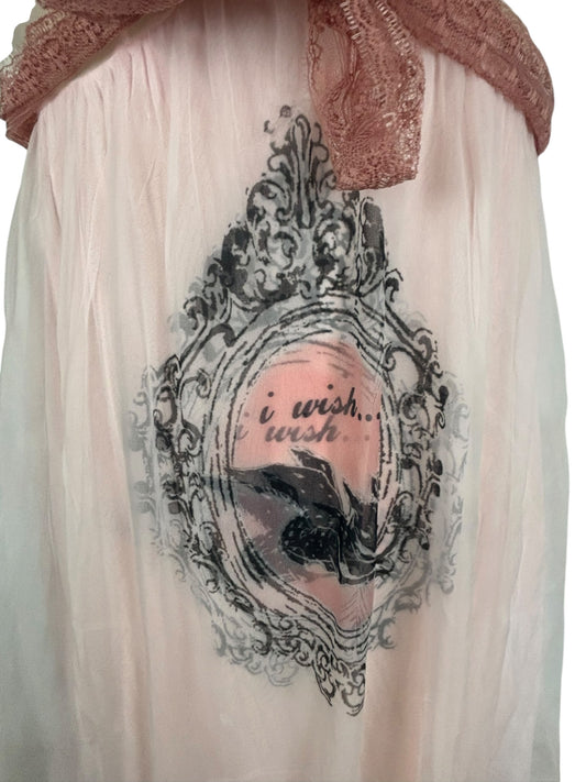 Wish Upon My Wings Pink 1950's Nightgown - L