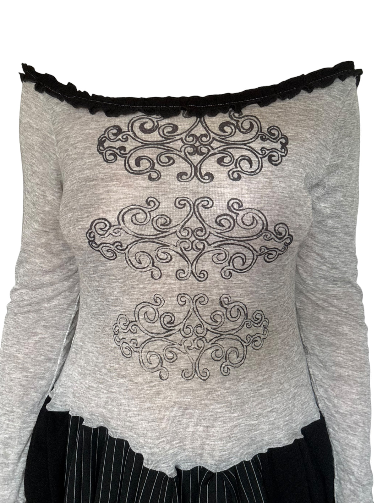 Your Love Grey/Black Drop Waist Mini Dress - M