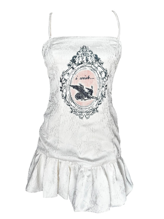 I Wish... Drop Waist Embroidered Dress - S