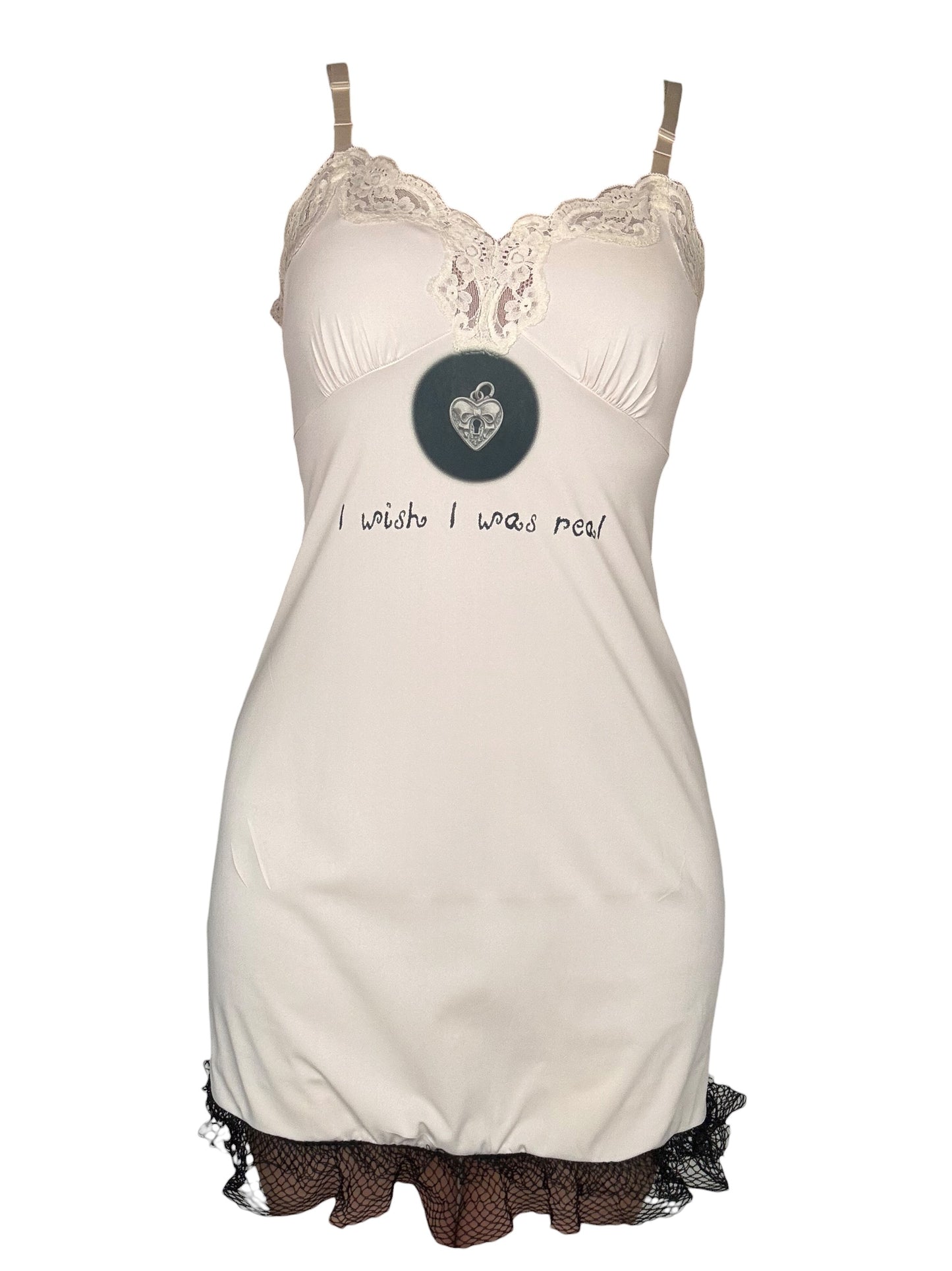 I Wish I Was Real Ivory Slip Dress - M