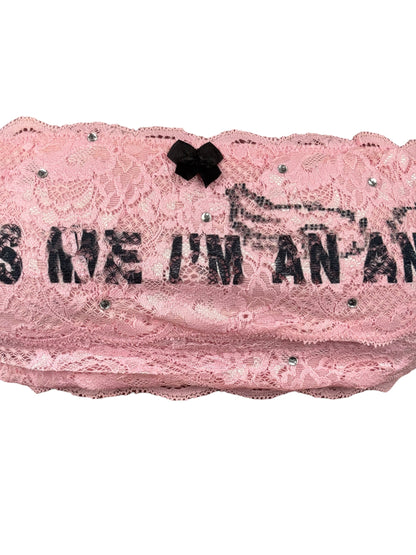 Kiss Me I'm An Angel Pink Bandeau Top - M