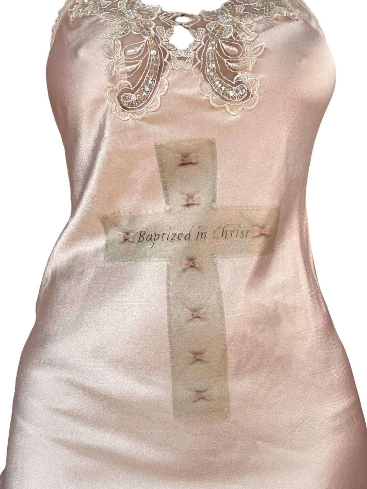 Baptized in Christ Pink Slip Dress - M