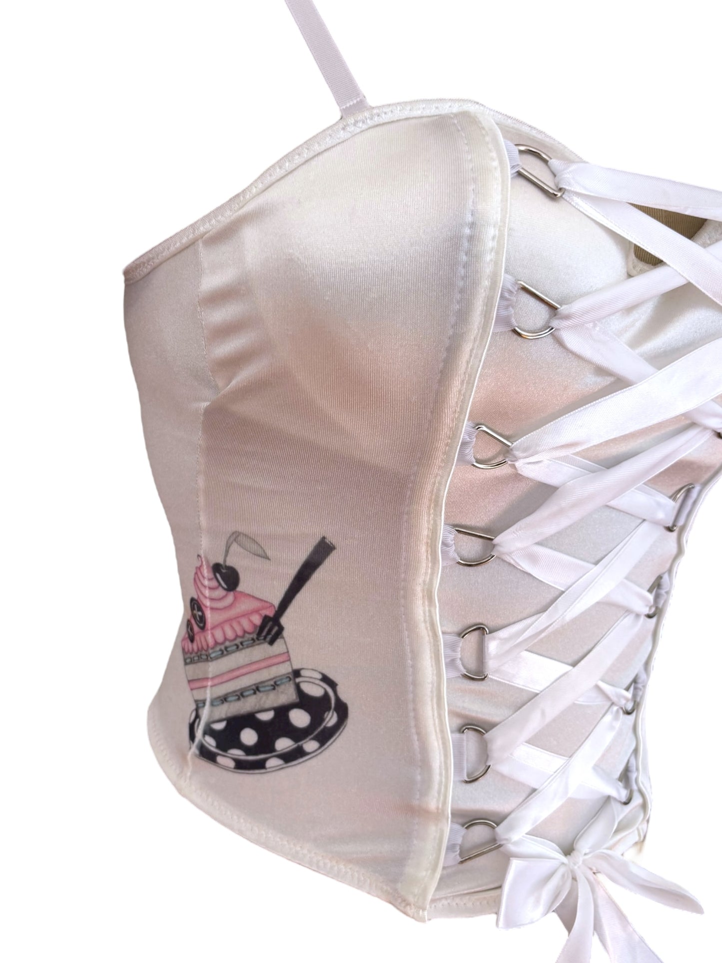 Tea Party White Bustier - S/M