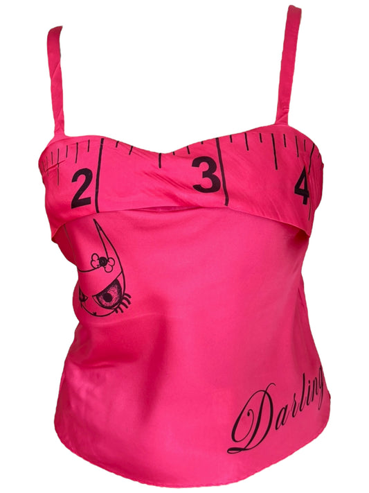 Darling Measuring Tape Pink Tank - L