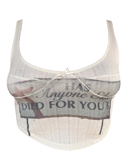 Has Anyone Else Died For You? Cropped Tank - XS/S