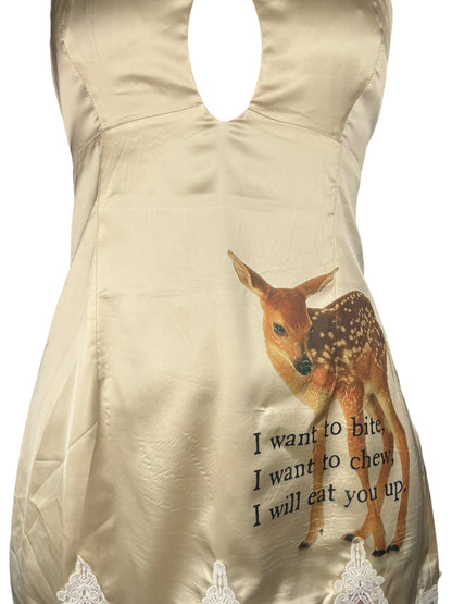 Eat You Up, Deer Ivory Mini Dress - XL