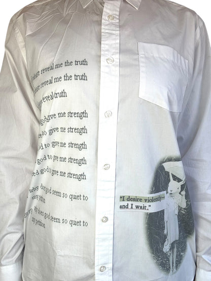 Violent Desires White Button Up - 1X/2X