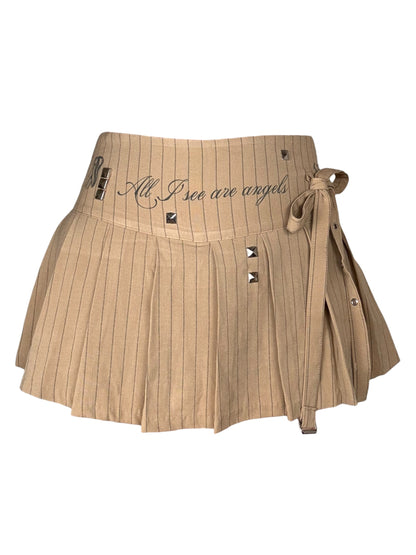 Angel Teeth Pinstripe Mini Skirt - M